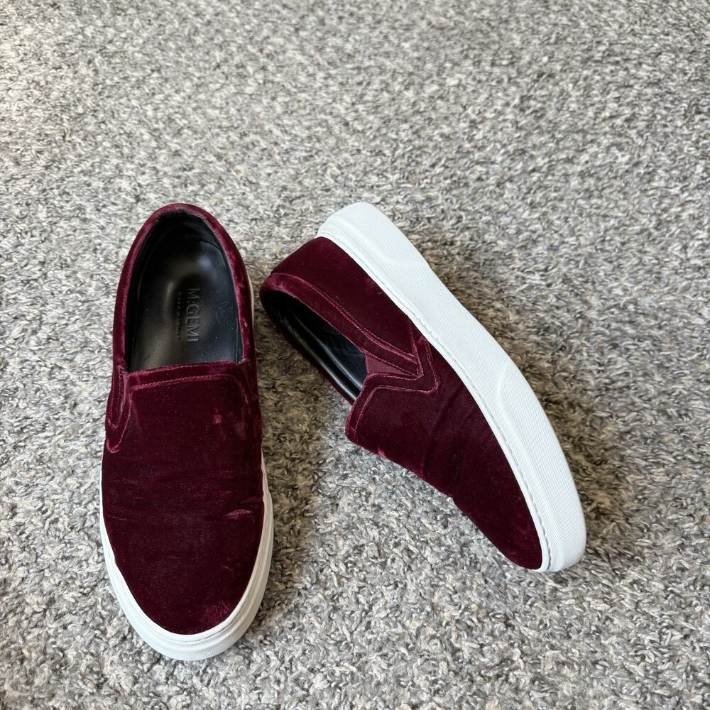 M. Gemi Cerchio Sneakers EU 39 US 8.5 Platform Loafer Shoe Burgundy Velvet